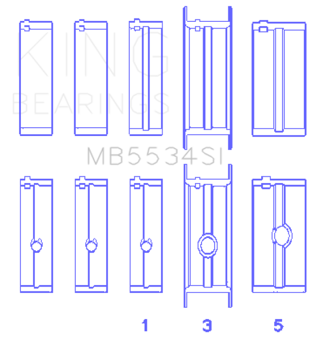 King Engine Bearings Chrysler/Jeep 318ci (Size STD) Main Bearing Set