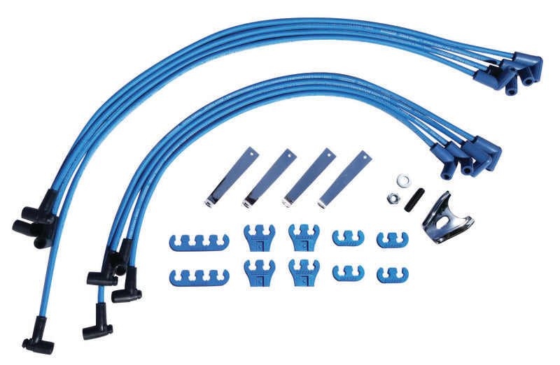 Moroso Chevrolet Small Block Ignition Wire Dress-Up Kit - HEI - Blue Max - Spiral Core