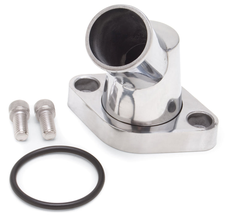 Edelbrock Waterneck SBC/BBC 45-Degree Two-Piece Cast Swivel Polished