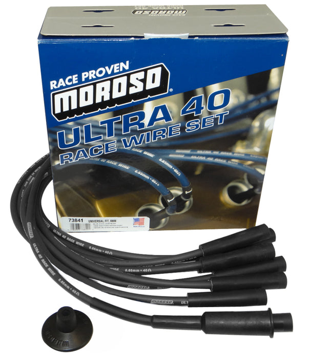 Moroso Universal/Mopar/Chrysler (w/Hemi Heads) Ignition Wire Set - Ultra 40 - Black