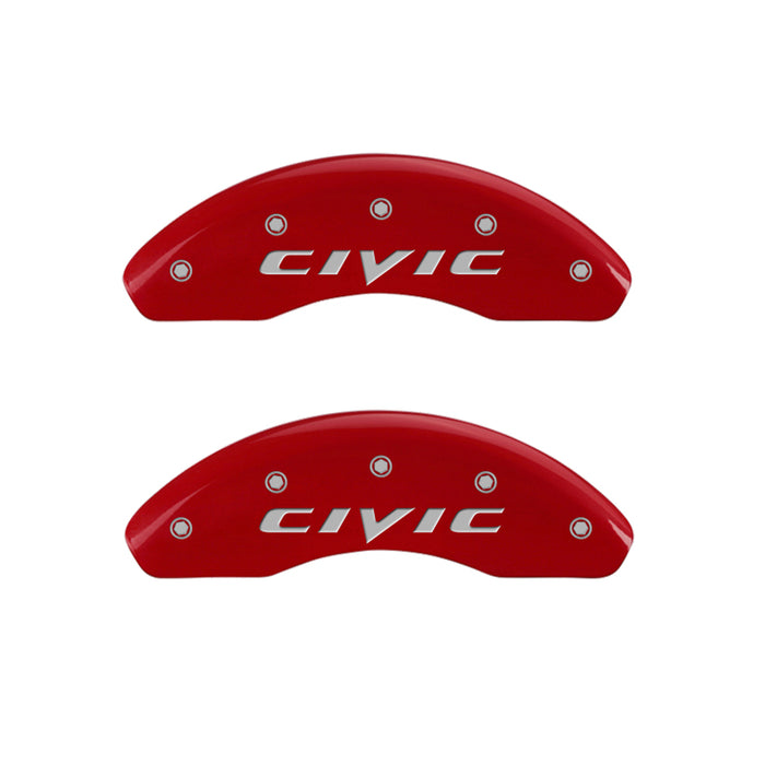 MGP 4 Caliper Covers Engraved Front & Rear MGP Yellow Finish Black Char 2008 Honda Civic