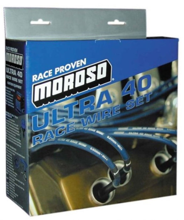 Moroso Chevrolet Small Block Ignition Wire Set - Ultra 40 - Unsleeved - HEI - Under Header - Black