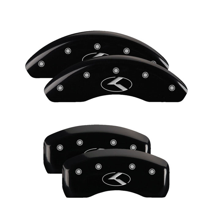 MGP 4 Caliper Covers Engraved Front & Rear MGP Yellow Finish Black Char 2017 Honda Civic