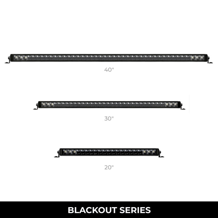 Go Rhino Xplor Blackout Series Sgl Row LED Light Bar (Side/Track Mount) 39.5in. - Blk