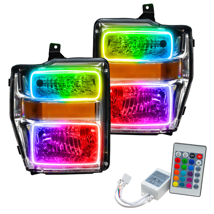 Oracle 08-10 Ford F250 Pre-Assembled Halo Headlights Chrome Housing- w/Simple Controller