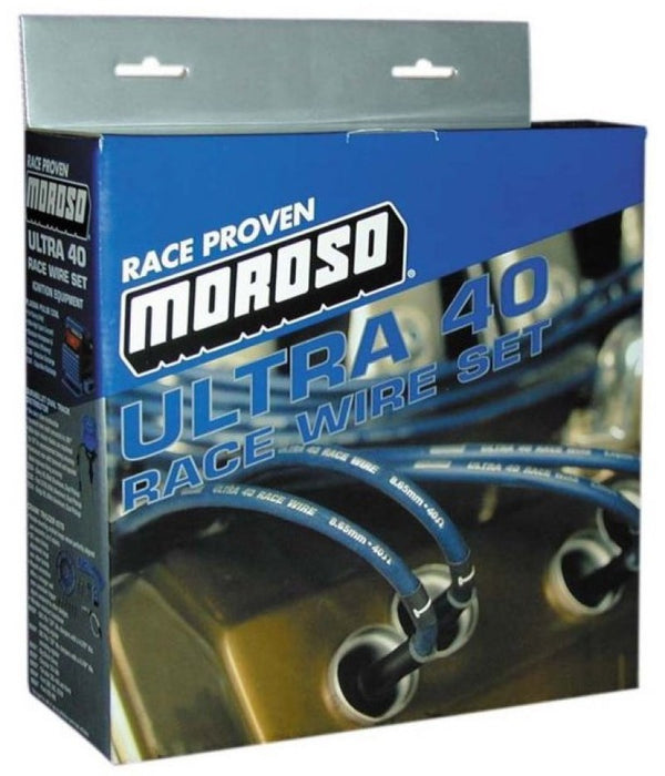 Moroso GM LS Ignition Wire Set - Ultra 40 - Unsleeved - Coil-On- 8in Wire - Blue