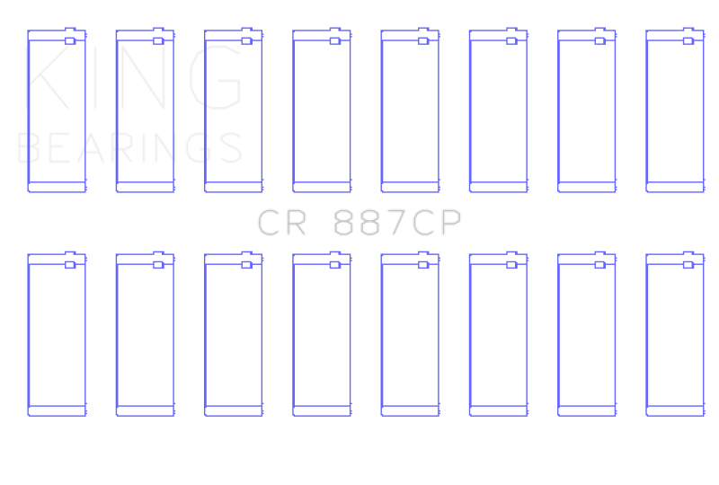 King Ford (USA) Eng 445 T/D (Size +0.10) Connecting Rod Bearing - Set of 8 Pairs