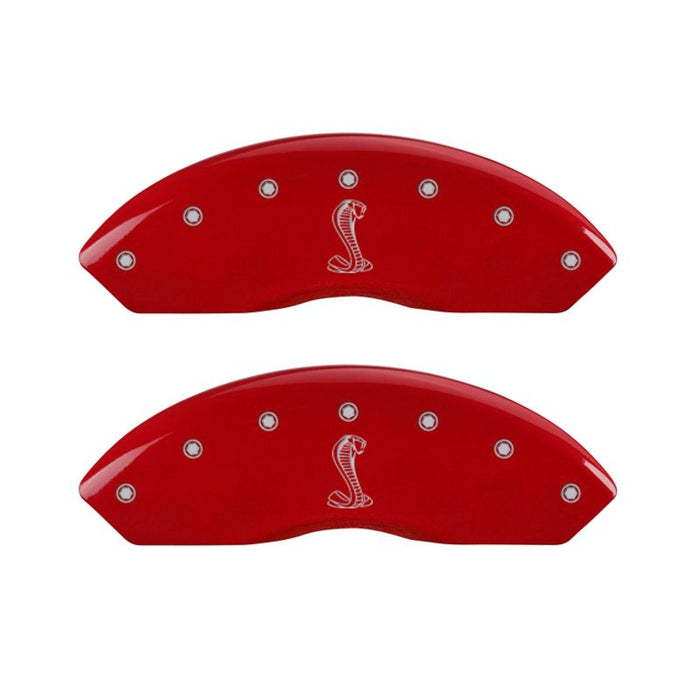 MGP 4 Caliper Covers Engraved Front & Rear Tiffany Snake Red finish silver ch