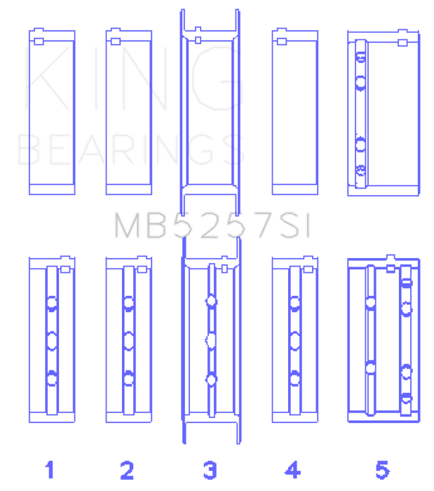 King Engine Bearings General Motors 379 V8 OHV (Size .026) Crankshaft Main Bearings (Set of 5)