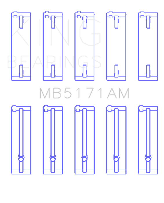 King Engine Bearings Mazda FS-DE L4/FP L4/FS L4  DOHC 16 Valve  (Size +0.5) Main Bearing Set