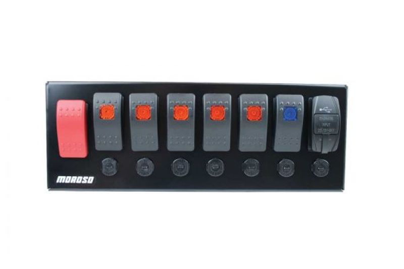 Moroso Switch Panel Rocker LED w/USB & Breakers Rollcage