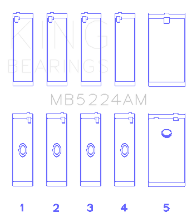 King Engine Bearings General Motors 400CI 6.6L V8 OHV Crankshaft Main Bearing Set (Set of 5)
