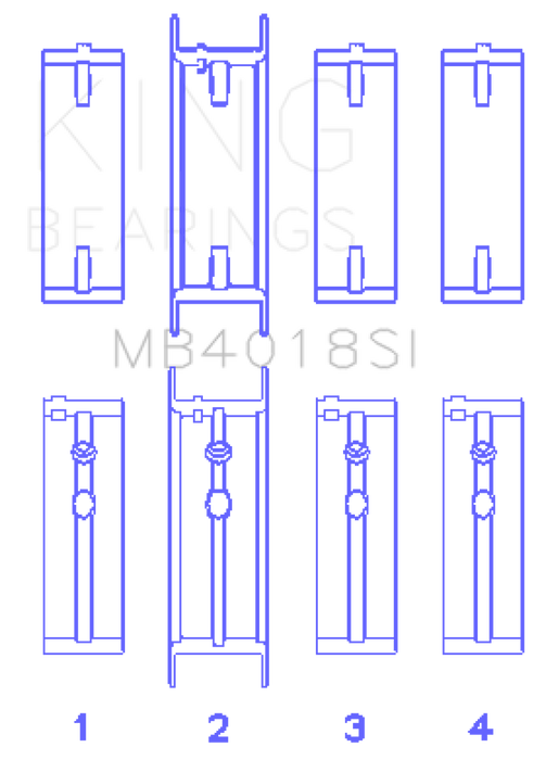 King Engine Bearings Holden 231 (3800) V6 (Size STD) Main Bearing Set