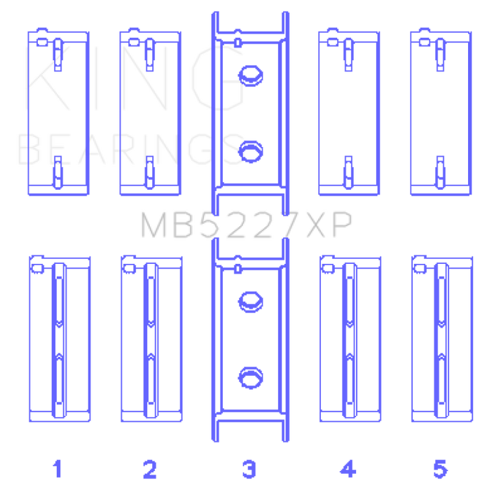 King Mitsubishi 4G63/4G64 6 Bolt 1st Gen DSM Performance Main Bearing Set - Size STDX