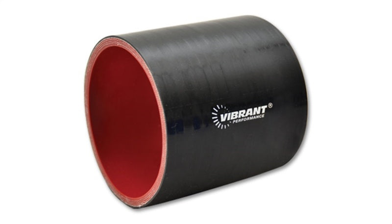 Vibrant 4 Ply Reinforced Silicone Straight Hose Coupling - 1.25in I.D. x 3in long (BLACK)