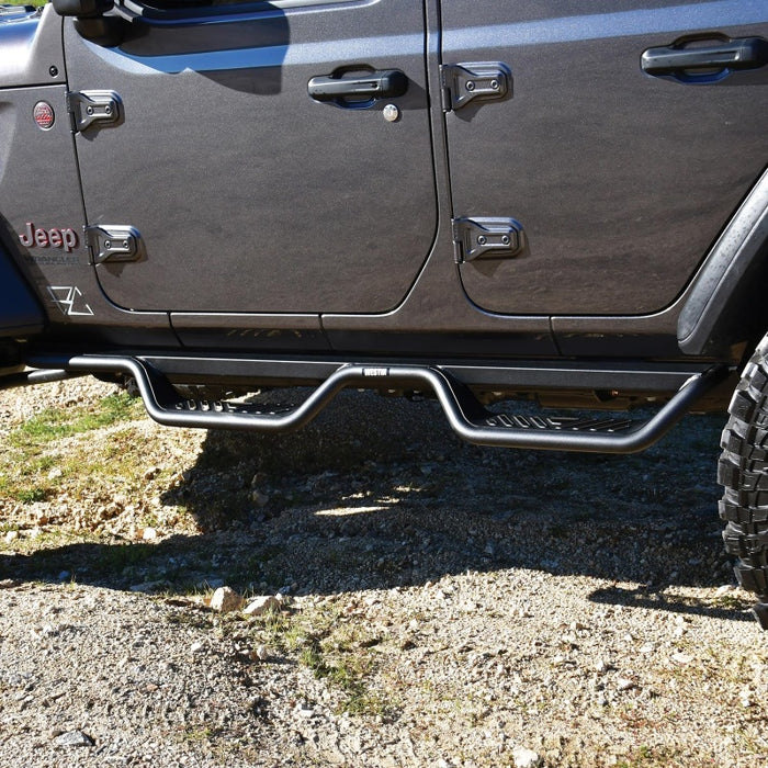 Westin 18-22 Jeep Wrangler JL Unlimited Outlaw Nerf Step Bars - Textured Black