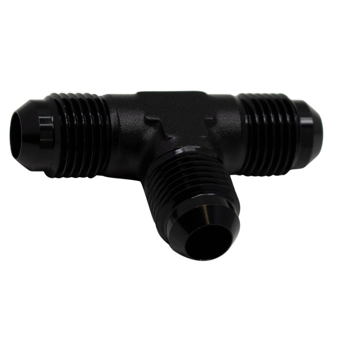 DeatschWerks 6AN Male Flare to 6AN Male Flare to 6AN Male Flare Tee Fitting - Anodized Matte Black