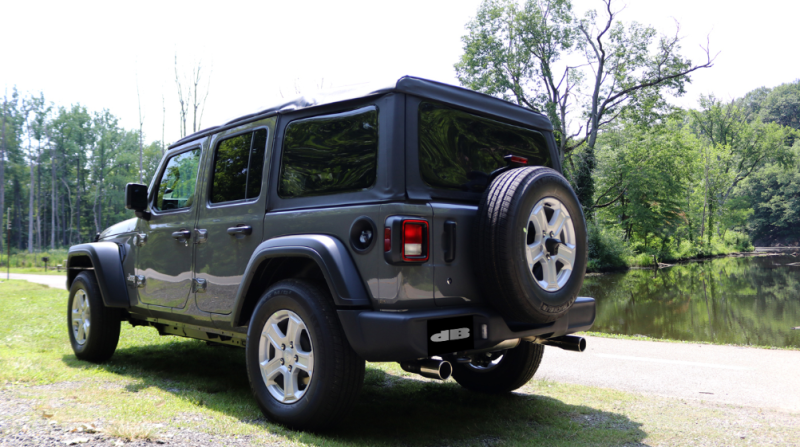 Corsa 2018-2025 Jeep Wrangler JL 2.5in Dual Rear Exit Polished Tips Touring Axle-Back Exhaust