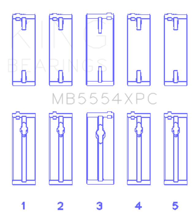 King Engine Bearings Toyota 3SGTE 16V 2.0L pMaxKote Performance Main Bearing Set - Size STD