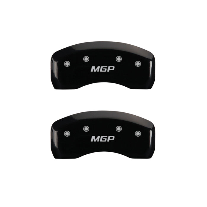 MGP 4 Caliper Covers Engraved Front & Rear MGP Black Finish Silver Char 2017 Toyota Corolla IM