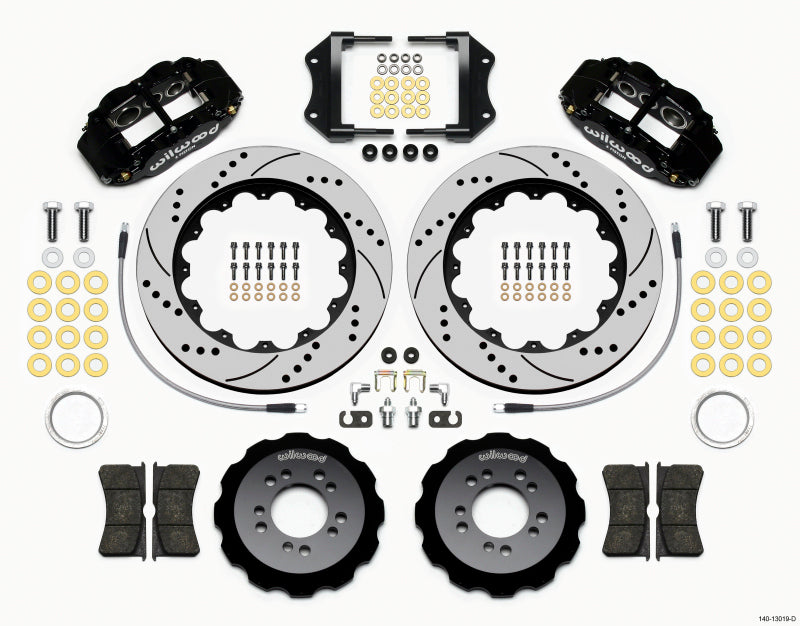 Wilwood Narrow Superlite 6R Front Hat Kit 14.00in Drilled 2013-Up Ford Focus ST w/ Lines