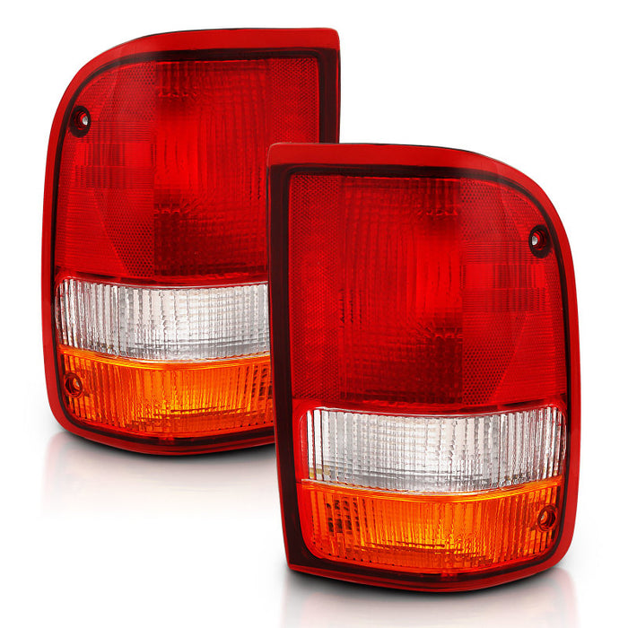 ANZO 1993-1997 Ford Ranger Tail Light Red/Clear (OE)