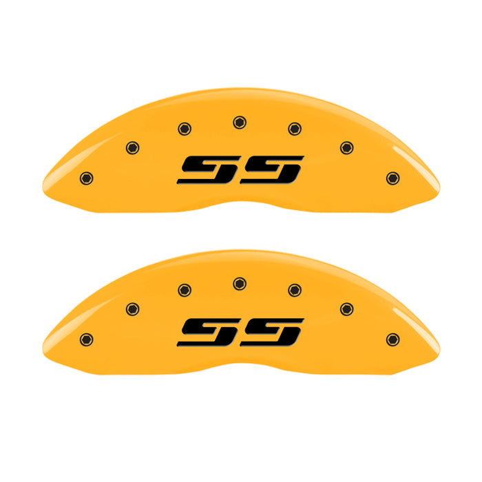 MGP 4 Caliper Covers Engraved Front & Rear MGP Yellow Finish Black Char 2011 Audi A6 Quattro