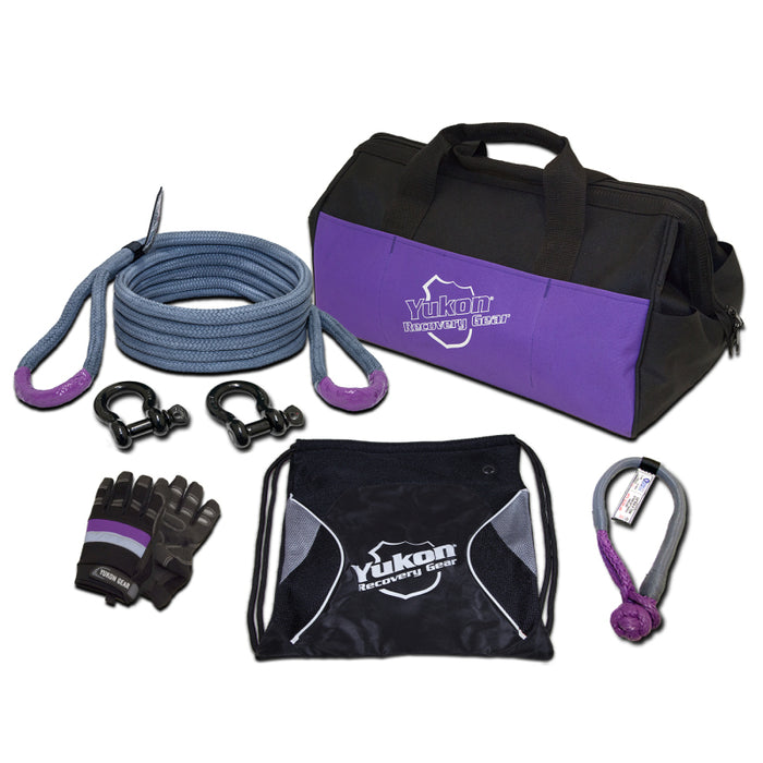 Yukon Gear Recovery Gear Kit w/ 3/4in. Kinetic Rope Tow Strap