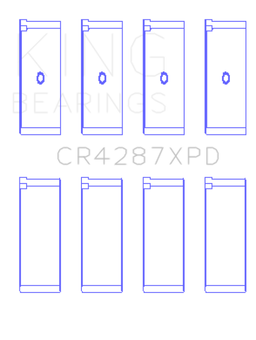 King Honda B18C1/B18C5 16V (Predoweled for Alum Rods) Performance Rod Bearing Set - Size STDX