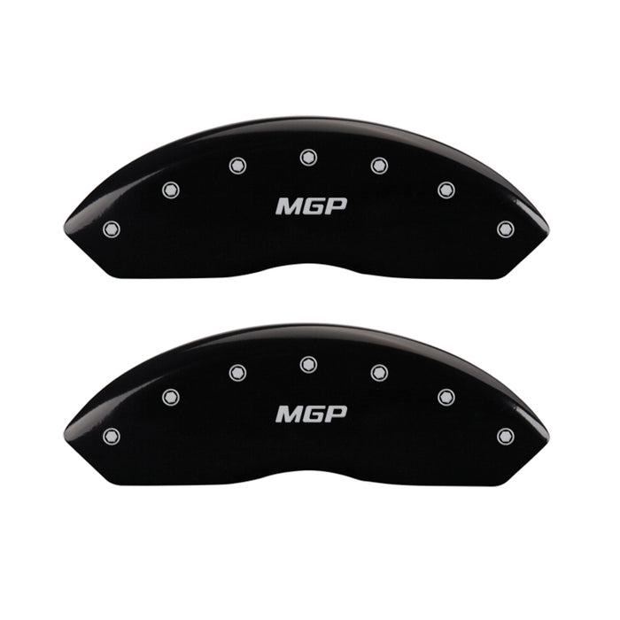 MGP 4 Caliper Covers Engraved Front & Rear MGP Black Finish Silver Char 2017 Toyota Corolla IM