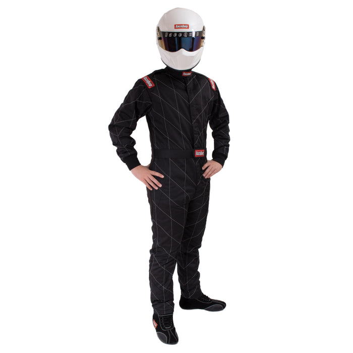 RaceQuip Black Chevron-5 Suit SFI-5 - M Tall