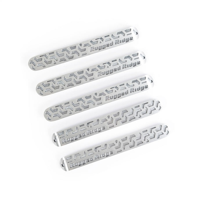 Rugged Ridge Elite Dr Hndle Insert Brushed Tread 4D 07-18 Jeep Wrangler JK